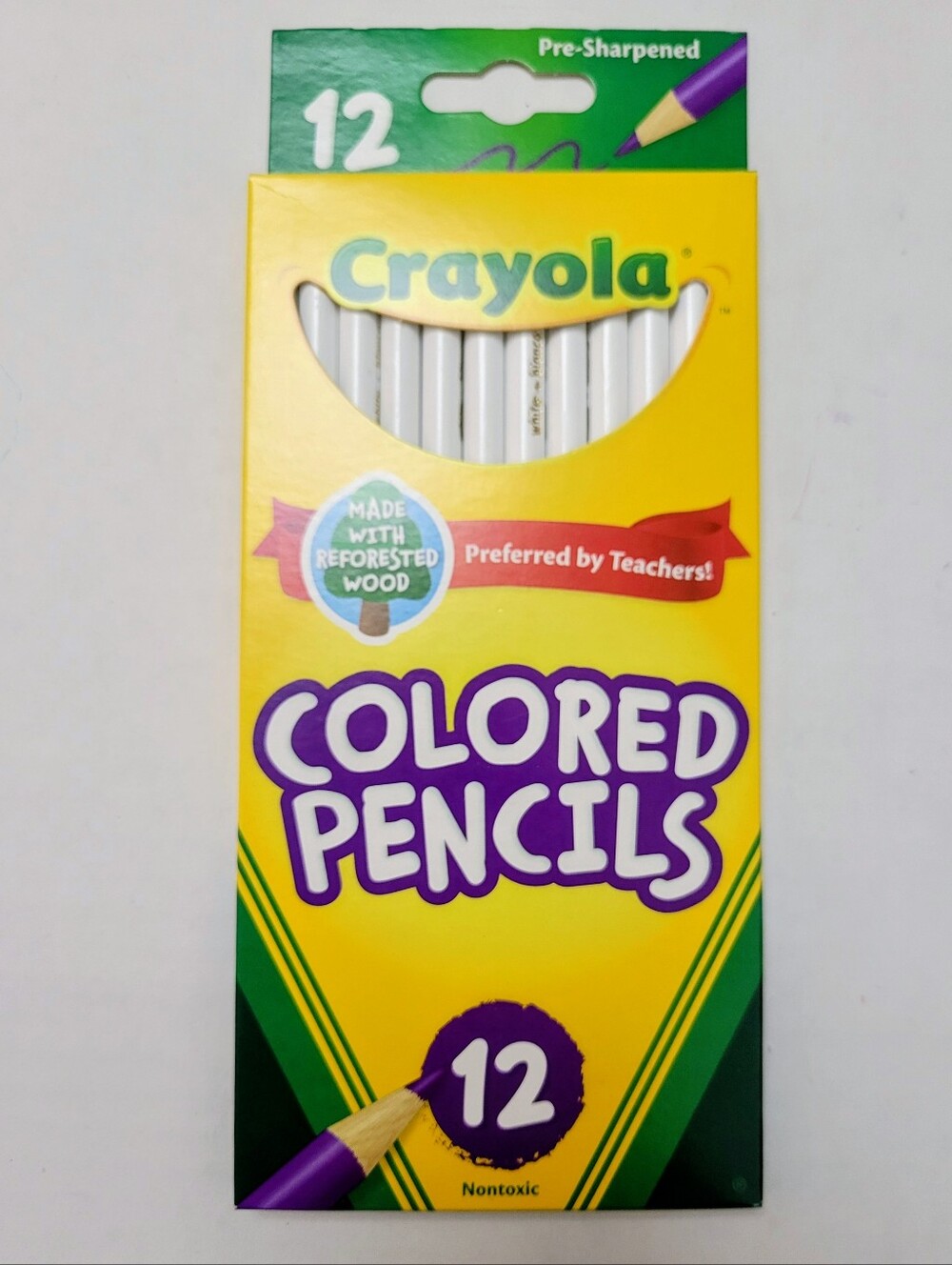 12ct Crayola Colored Pencils (White) Single Color Bulk Lot
